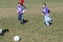 Loren playing soccer, 2004.